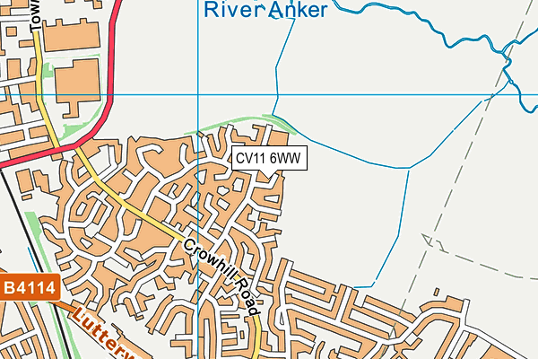CV11 6WW map - OS VectorMap District (Ordnance Survey)