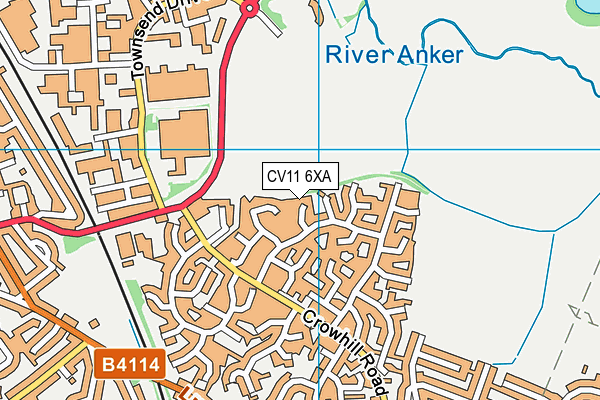 CV11 6XA map - OS VectorMap District (Ordnance Survey)