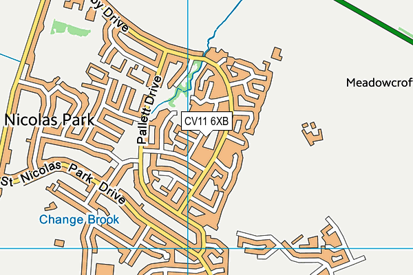 CV11 6XB map - OS VectorMap District (Ordnance Survey)