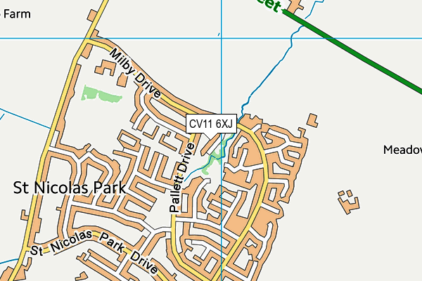 CV11 6XJ map - OS VectorMap District (Ordnance Survey)
