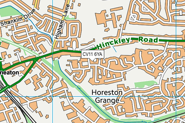 CV11 6YA map - OS VectorMap District (Ordnance Survey)