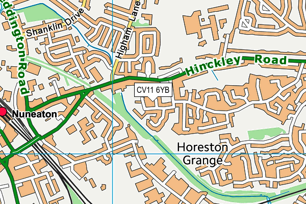 CV11 6YB map - OS VectorMap District (Ordnance Survey)