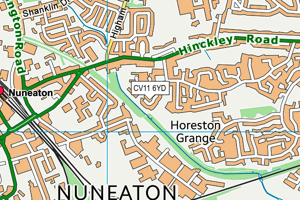 CV11 6YD map - OS VectorMap District (Ordnance Survey)