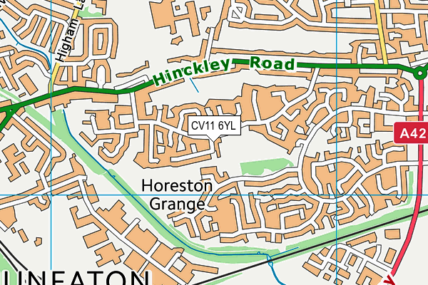 CV11 6YL map - OS VectorMap District (Ordnance Survey)