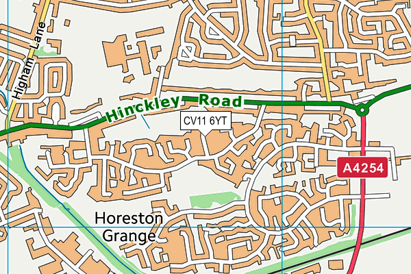 CV11 6YT map - OS VectorMap District (Ordnance Survey)