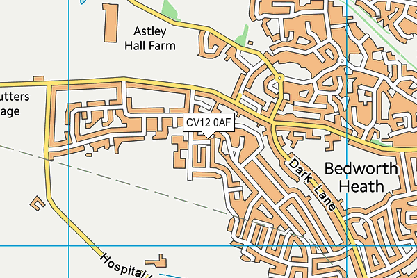 CV12 0AF map - OS VectorMap District (Ordnance Survey)