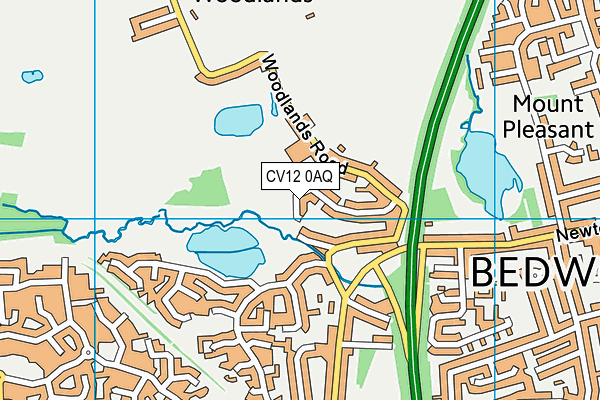 CV12 0AQ map - OS VectorMap District (Ordnance Survey)