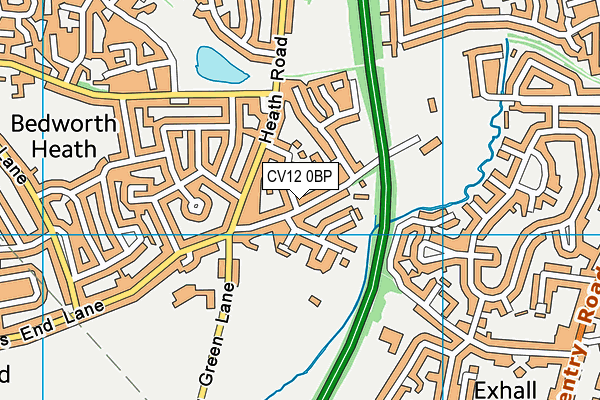CV12 0BP map - OS VectorMap District (Ordnance Survey)