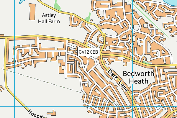 CV12 0EB map - OS VectorMap District (Ordnance Survey)