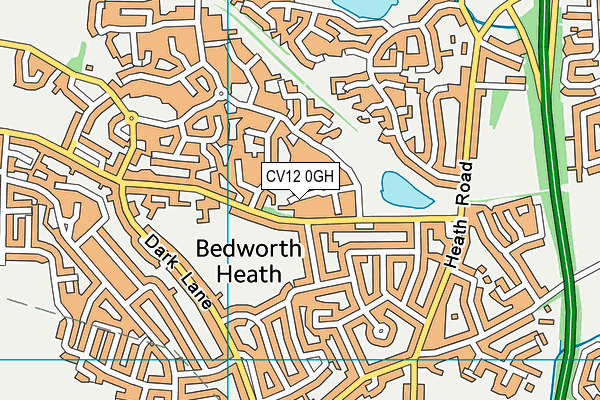 CV12 0GH map - OS VectorMap District (Ordnance Survey)