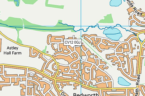 CV12 0GJ map - OS VectorMap District (Ordnance Survey)