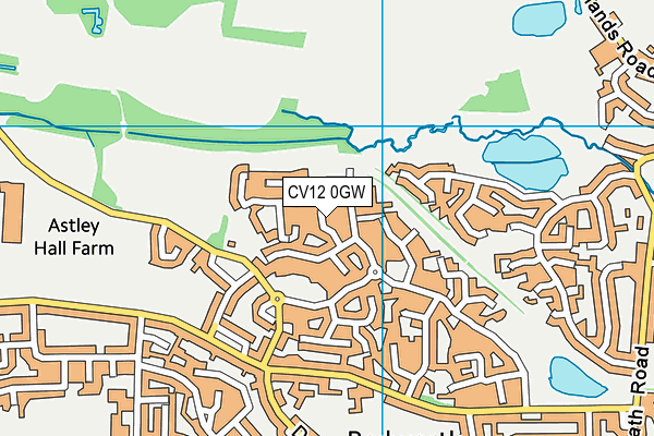 CV12 0GW map - OS VectorMap District (Ordnance Survey)