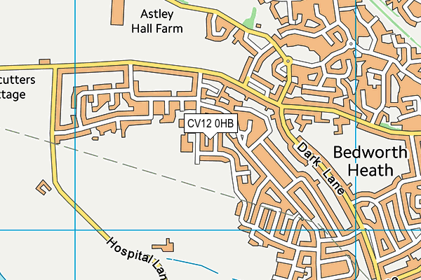 CV12 0HB map - OS VectorMap District (Ordnance Survey)