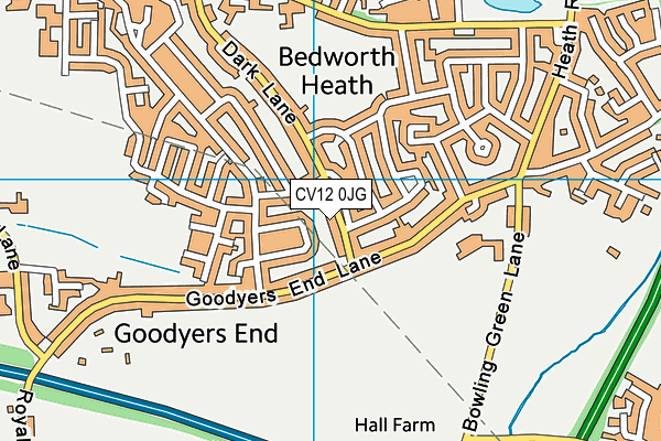 CV12 0JG map - OS VectorMap District (Ordnance Survey)