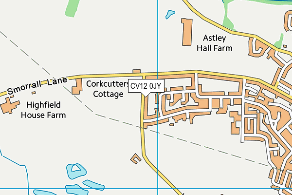 CV12 0JY map - OS VectorMap District (Ordnance Survey)