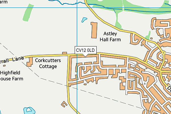 CV12 0LD map - OS VectorMap District (Ordnance Survey)