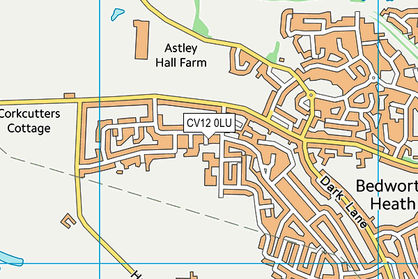CV12 0LU map - OS VectorMap District (Ordnance Survey)