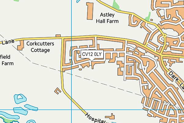 CV12 0LY map - OS VectorMap District (Ordnance Survey)