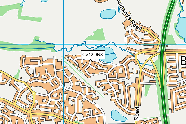 CV12 0NX map - OS VectorMap District (Ordnance Survey)