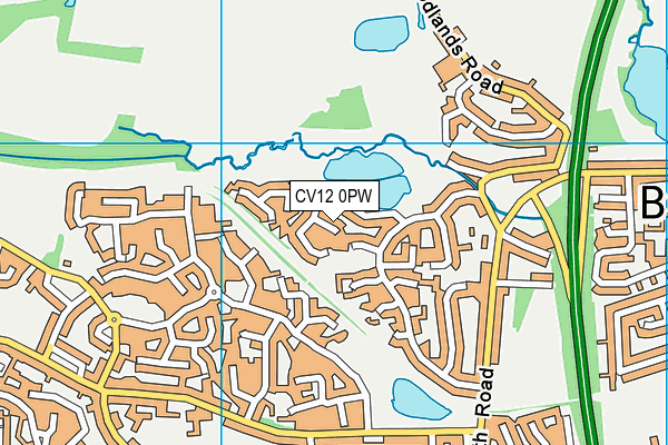 CV12 0PW map - OS VectorMap District (Ordnance Survey)