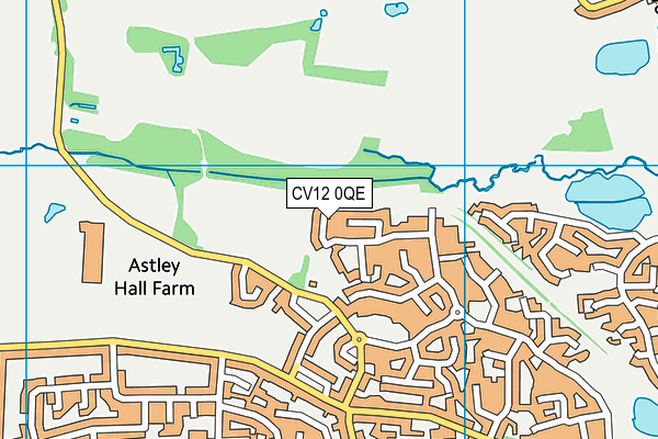 CV12 0QE map - OS VectorMap District (Ordnance Survey)