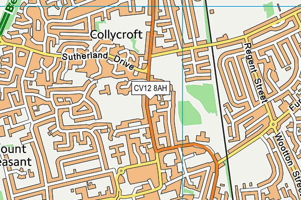 CV12 8AH map - OS VectorMap District (Ordnance Survey)