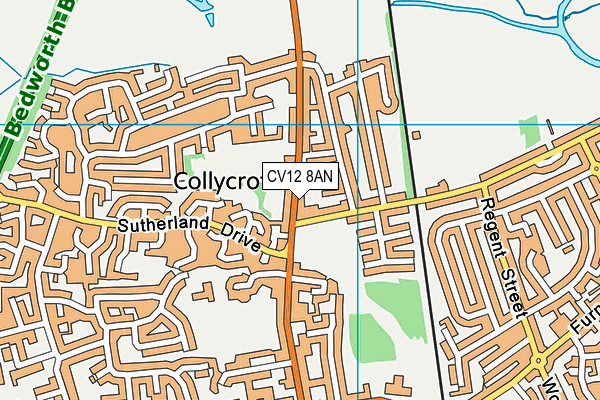 CV12 8AN map - OS VectorMap District (Ordnance Survey)