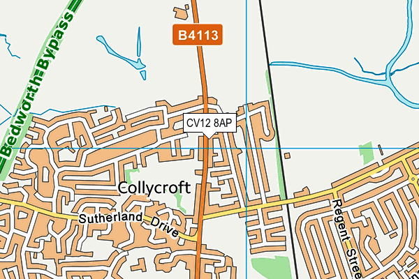 CV12 8AP map - OS VectorMap District (Ordnance Survey)