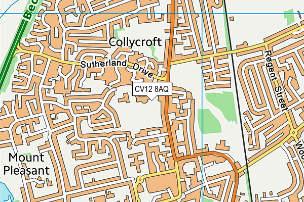 CV12 8AQ map - OS VectorMap District (Ordnance Survey)