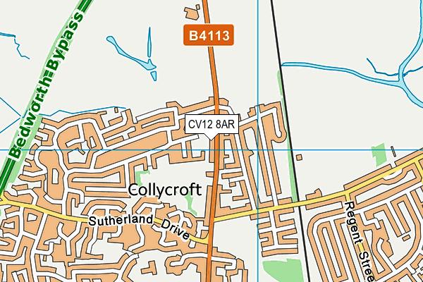 CV12 8AR map - OS VectorMap District (Ordnance Survey)