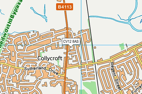 CV12 8AS map - OS VectorMap District (Ordnance Survey)