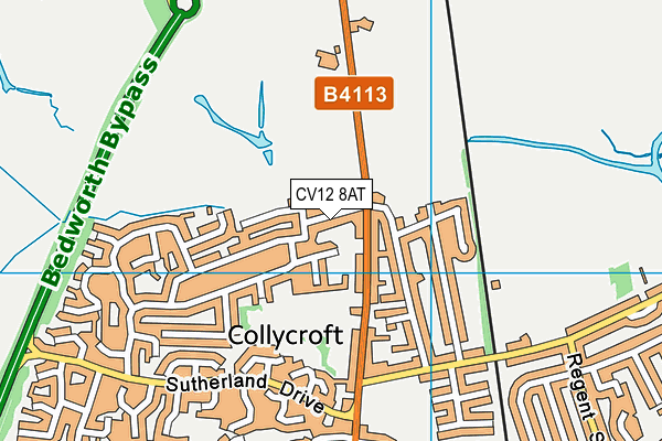 CV12 8AT map - OS VectorMap District (Ordnance Survey)