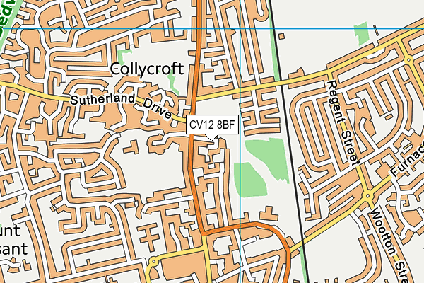 CV12 8BF map - OS VectorMap District (Ordnance Survey)