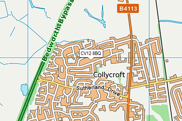 CV12 8BQ map - OS VectorMap District (Ordnance Survey)