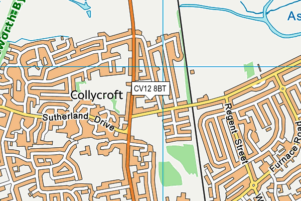 CV12 8BT map - OS VectorMap District (Ordnance Survey)