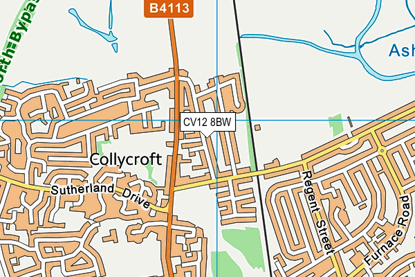 CV12 8BW map - OS VectorMap District (Ordnance Survey)