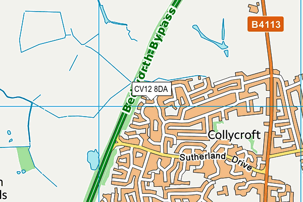 CV12 8DA map - OS VectorMap District (Ordnance Survey)