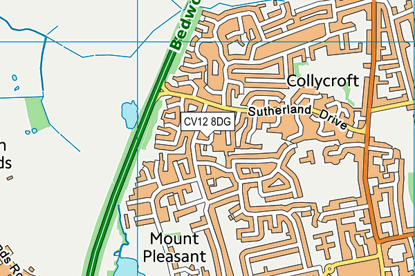 CV12 8DG map - OS VectorMap District (Ordnance Survey)