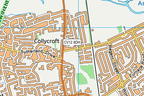 CV12 8DH map - OS VectorMap District (Ordnance Survey)
