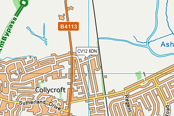 CV12 8DN map - OS VectorMap District (Ordnance Survey)