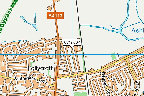 CV12 8DP map - OS VectorMap District (Ordnance Survey)