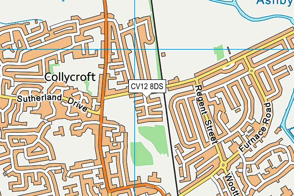 CV12 8DS map - OS VectorMap District (Ordnance Survey)