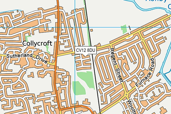 CV12 8DU map - OS VectorMap District (Ordnance Survey)