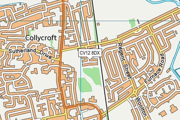 CV12 8DX map - OS VectorMap District (Ordnance Survey)