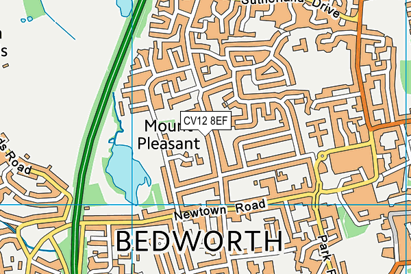 CV12 8EF map - OS VectorMap District (Ordnance Survey)