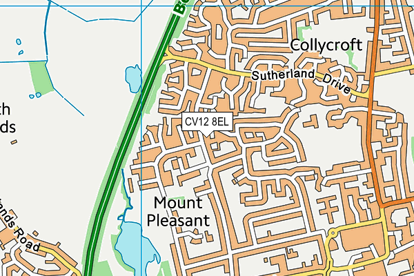 CV12 8EL map - OS VectorMap District (Ordnance Survey)