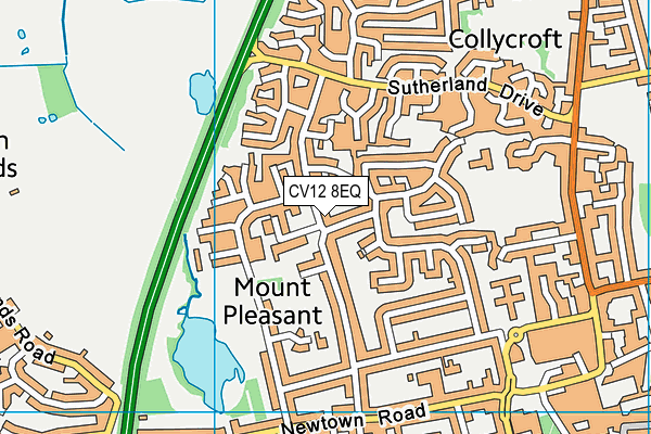CV12 8EQ map - OS VectorMap District (Ordnance Survey)