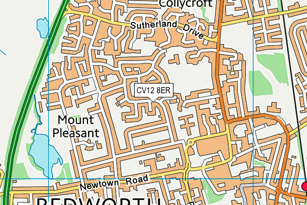 CV12 8ER map - OS VectorMap District (Ordnance Survey)