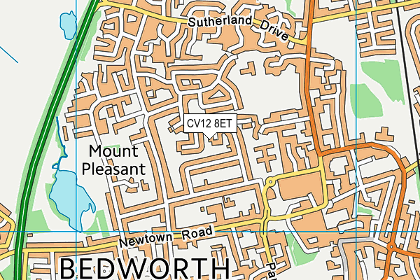 CV12 8ET map - OS VectorMap District (Ordnance Survey)