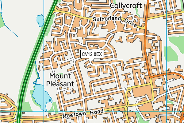 CV12 8EX map - OS VectorMap District (Ordnance Survey)